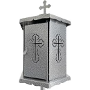 Felinar metalic pentru cimitir, GRS F8G, vopsit electrostatic gri-argintiu, cu picior