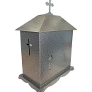 Felinar metalic pentru cimitir, GRS F5G, vopsit electrostatic gri-argintiu, fără picior