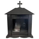 Felinar metalic pentru cimitir, GRS F5N, vopsit electrostatic negru, fără picior