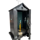 Felinar metalic pentru cimitir, GRS F6N, vopsit electrostatic negru, cu picior
