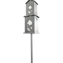 Felinar metalic pentru cimitir, GRS F7G, vopsit electrostatic gri-argintiu, cu picior