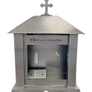 Felinar metalic pentru cimitir, GRS F5G, vopsit electrostatic gri-argintiu, fără picior