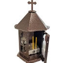Felinar metalic pentru cimitir, GRS F2M, vopsit electrostatic maro, cu picior