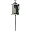 Felinar metalic pentru cimitir, GRS F4G, vopsit electrostatic gri, cu picior