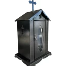 Felinar metalic pentru cimitir, GRS F4N, vopsit electrostatic negru, cu picior
