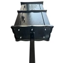 Felinar metalic pentru cimitir, GRS F1N, vopsit electrostatic negru, cu picior detasabil