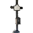 Bază metalică decorativă pentru cruce cimitir cu felinar GRS-BZCR3, 40x12 cm, neagră