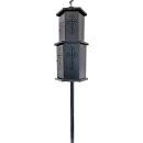 Felinar metalic pentru cimitir, GRS F10N, vopsit electrostatic negru, cu picior