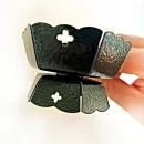 Cățuie din metal cu mâner din lemn pentru ars tămâie, GRS-K3N, negru, 80mm