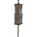 Felinar metalic pentru cimitir, GRS F10M, vopsit electrostatic maro, cu picior