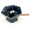 Cățuie din metal cu mâner din lemn pentru ars tămâie, GRS-K3N, negru, 80mm