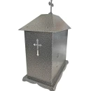 Felinar metalic pentru cimitir, GRS F5G, vopsit electrostatic gri-argintiu, fără picior
