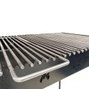 Grătar metalic de curte și grădină model W, 70 x 45 x 85 cm, pe cărbuni, cu picioare detașabile, două grilluri și o plită