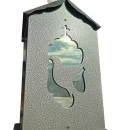 Felinar metalic pentru cimitir, GRS F6G, vopsit electrostatic gri, cu picior