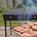 Grill pentru grătar cărbuni, oțel 6 mm, 37 x 60 cm, cu mânere