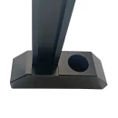 Bază metalică decorativă pentru cruce cimitir cu felinar GRS-BZCR4, 40x12 cm, neagră