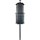 Felinar metalic pentru cimitir, GRS F10N, vopsit electrostatic negru, cu picior