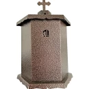 Felinar metalic pentru cimitir, GRS F8M, vopsit electrostatic maro, cu picior