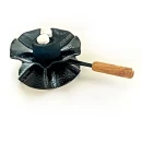 Cățuie din metal cu mâner din lemn pentru ars tămâie, GRS-K1N, negru, 56mm