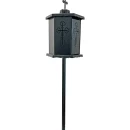 Felinar metalic pentru cimitir, GRS F8N, vopsit electrostatic negru