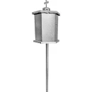 Felinar metalic pentru cimitir, GRS F8G, vopsit electrostatic gri-argintiu, cu picior