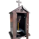 Felinar metalic pentru cimitir, GRS F4M, vopsit electrostatic maro, cu picior