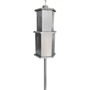 Felinar metalic pentru cimitir, GRS F10G, vopsit electrostatic gri-argintiu, cu picior