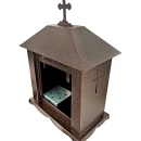 Felinar metalic pentru cimitir, GRS F5M, vopsit electrostatic maro, fără picior