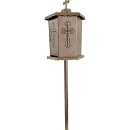 Felinar metalic pentru cimitir, GRS F8M, vopsit electrostatic maro, cu picior