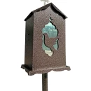 Felinar metalic pentru cimitir, GRS F6M, vopsit electrostatic maro, cu picior