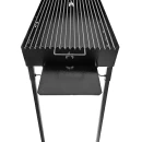 Grătar metalic de grădină și camping model V, 68 x 38 x 77 cm, pe cărbuni, cu picioare detașabile și tăviță suport