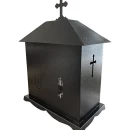 Felinar metalic pentru cimitir, GRS F5N, vopsit electrostatic negru, fără picior