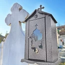 Felinar metalic pentru cimitir, GRS F6G, vopsit electrostatic gri, cu picior