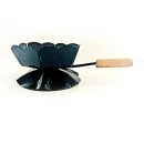 Cățuie din metal cu mâner din lemn pentru ars tămâie, GRS-K2N, negru, 62mm