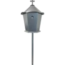 Felinar metalic pentru cimitir, GRS F3G, vopsit electrostatic gri-argintiu, cu picior,