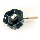 Cățuie din metal cu mâner din lemn pentru ars tămâie, GRS-K2N, negru, 62mm