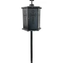 Felinar metalic pentru cimitir, GRS F9N, vopsit electrostatic negru, cu picior