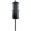 Felinar metalic pentru cimitir, GRS F10N, vopsit electrostatic negru, cu picior