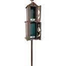Felinar metalic pentru cimitir, GRS F7M, vopsit electrostatic maro, cu picior