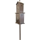 Felinar metalic pentru cimitir, GRS F7M, vopsit electrostatic maro, cu picior