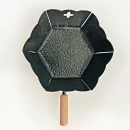 Cățuie din metal cu mâner din lemn pentru ars tămâie, GRS-K3N, negru, 80mm