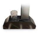 Bază metalică decorativă pentru cruce cimitir cu felinar GRS-BZCR3, 40x12 cm, neagră