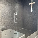 Felinar metalic pentru cimitir, GRS F5G, vopsit electrostatic gri-argintiu, fără picior