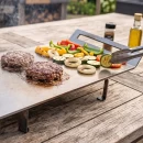 Plită inox pentru gătit la foc, GRS PX6, inox 6 mm grosime, mânere laterale, 63 x 23 cm