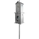 Felinar metalic pentru cimitir, GRS F7G, vopsit electrostatic gri-argintiu, cu picior