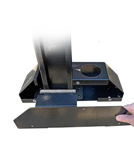 Bază metalică decorativă pentru cruce cimitir cu felinar GRS-BZCR3, 40x12 cm, neagră