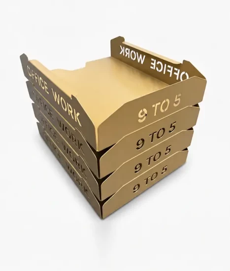 Set tăvițe metalice pentru birou OFFICE 4, OF5G-S4, model 5, gold