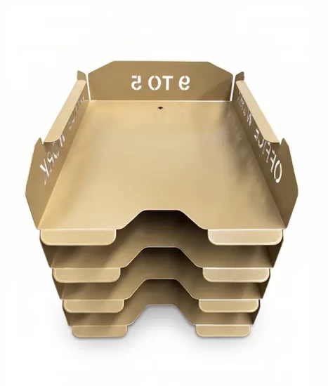 Set tăvițe metalice pentru birou OFFICE 4, OF5G-S4, model 5, gold