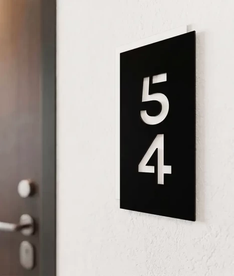 Plăcuță din aluminiu pentru numerotare apartamente, model N12