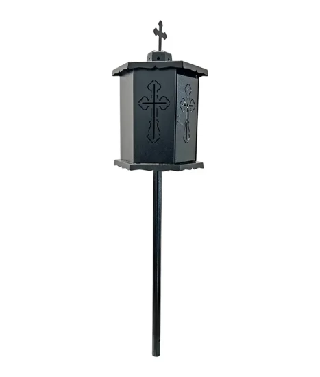 Felinar metalic pentru cimitir, GRS F8N, vopsit electrostatic negru